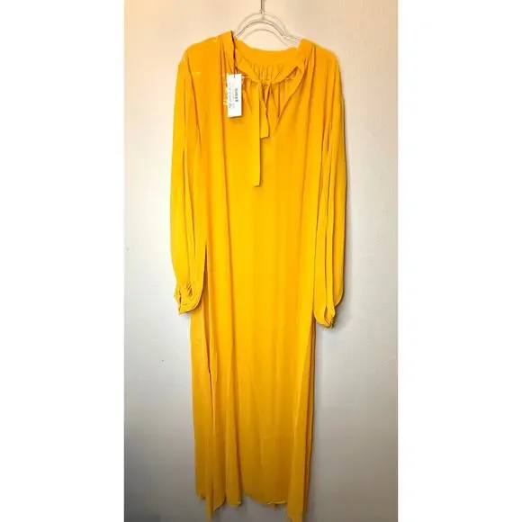 NWT Andrea Iyamah Sade Cover-Up Maaxi Dress Marigold Women's Size S/M Beach Swim - Picture 2 of 4